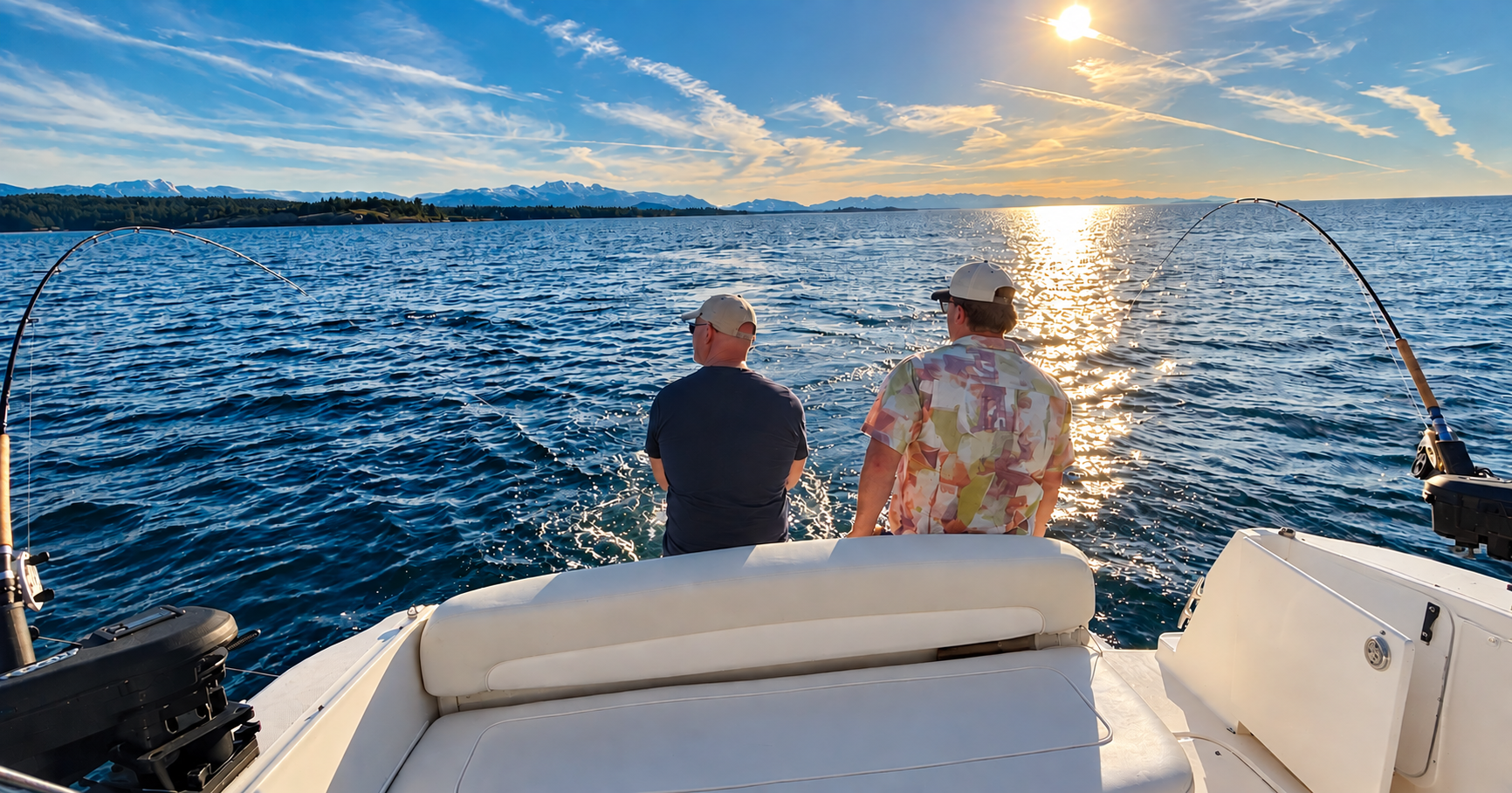 Spacious fishing deck aboard Barbara Ann in Nanoose Bay