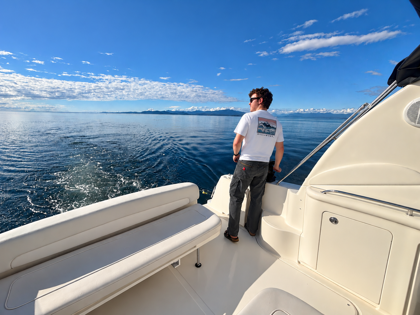 Spacious deck and seating aboard Barbara Ann